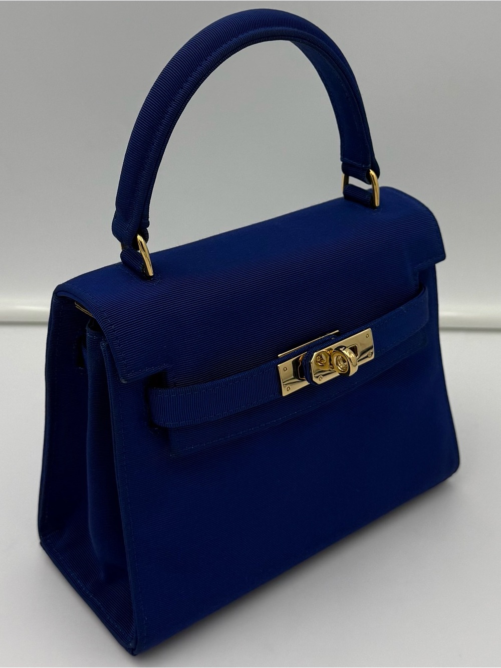 🇮🇹COLOMBO 1937 MILANO • MINI 18 Crossbody Bag in Blue Silk • Made in ITALY - Picture 2 of 16